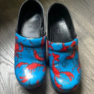Dansko Blue and Red Comfort clogs
